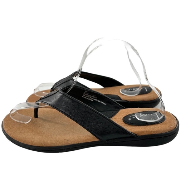 Boc born concepts sandals size 9 black faux leather vegan thong flip flops - Picture 4 of 12